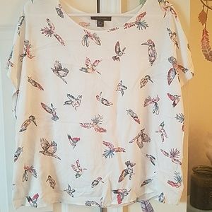 Blouse with Colorful Birds